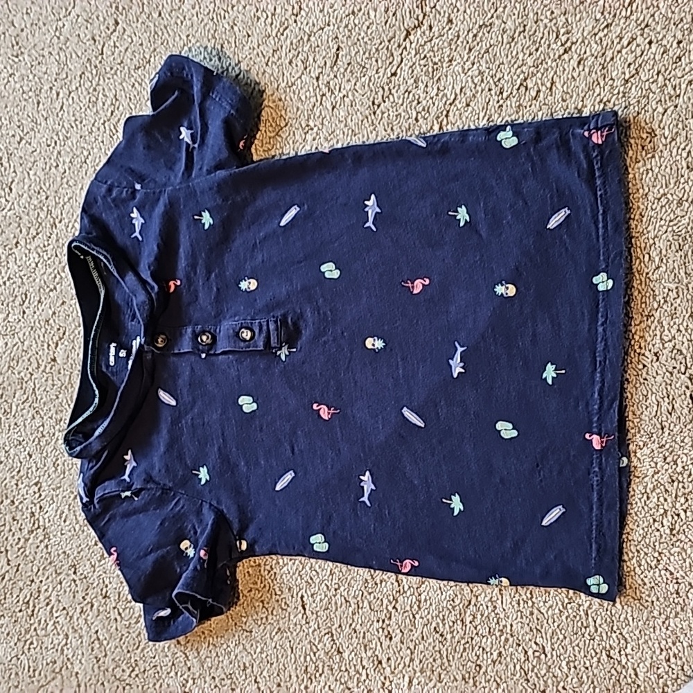 Carter Toddler Boys Short Sleeve Button Down T-Shirt 5T